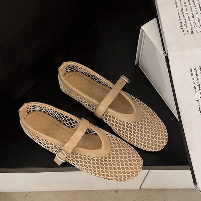 Breathable Mary Jane Flats for Women Summer Cutout Mesh Casual Shoes