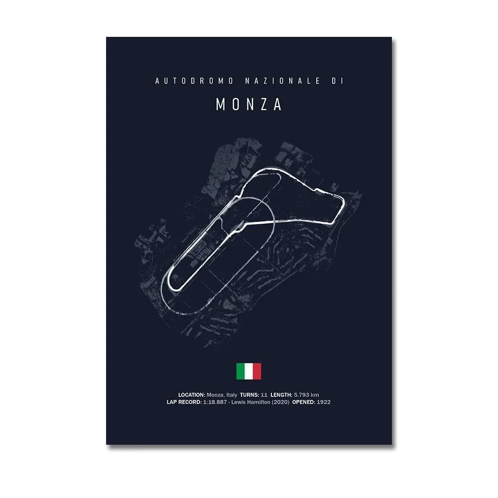Silverstone Monza Nurburgring F1 wall art Canvas Racing Poster
