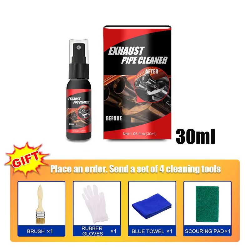 SEAMETAL Exhaust Pipe Cleaner Kit Car Rust Remover and Stainless Steel Polish with Brush and Gloves