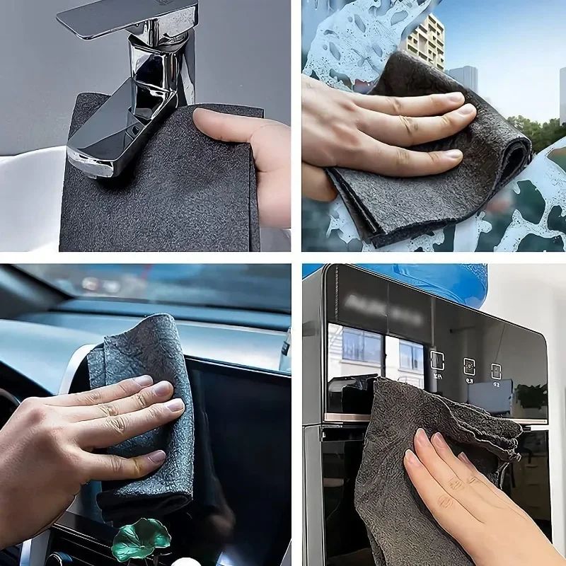 Thickened Magic Cleaning Cloth, No Trace Reusable Microfiber Glass & Car Window Wipe Towel