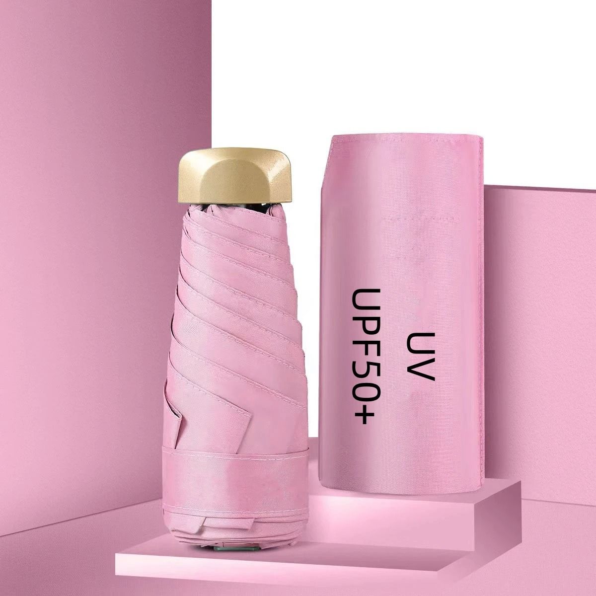 Mini Pocket Sun and Rain Capsule Umbrella with Vinyl UV Protection
