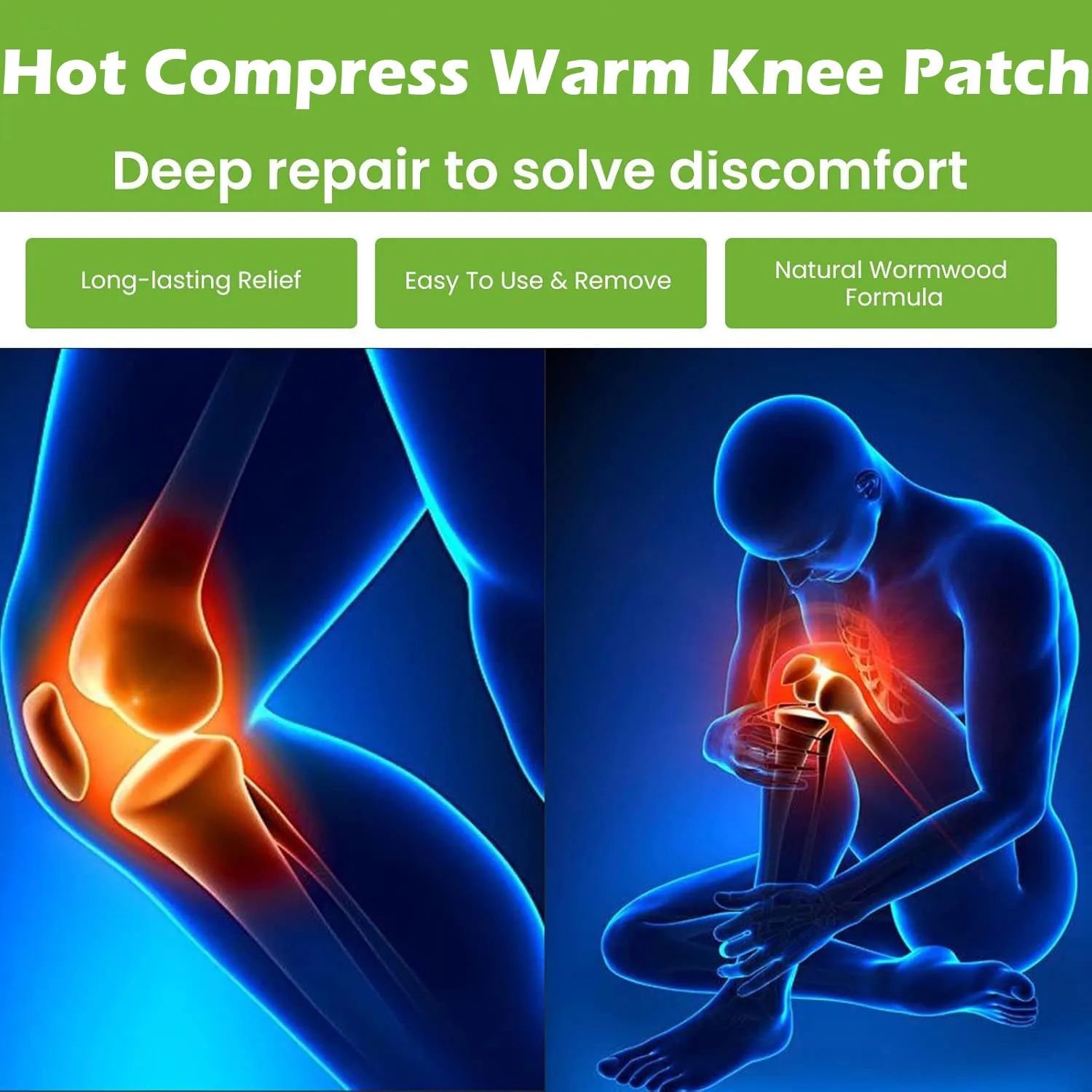Warm Knee Brace Stickers, Knee Self Heating Belts, Cold Leg Knee Warmers Patches, Rehabilitation Physiotherapy Relief