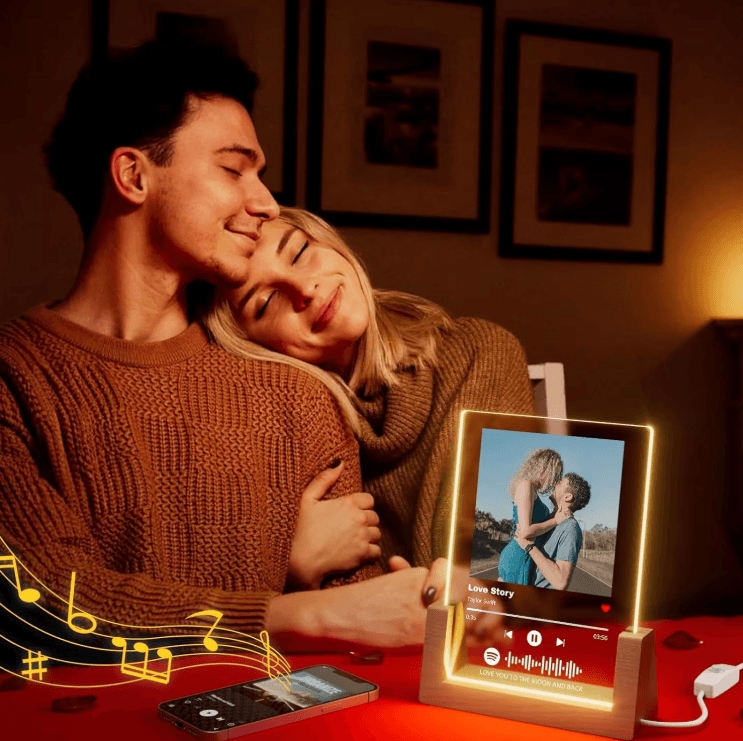 Custom Spotify Acrylic Lamp Plaque – Personalized Music Photo Frame for Romantic Gifts