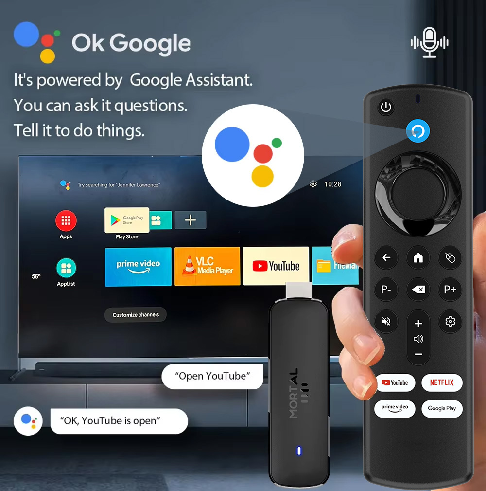 Android 14 TV Stick 4K Streaming Device with WiFi 6 and Google Voice Remote