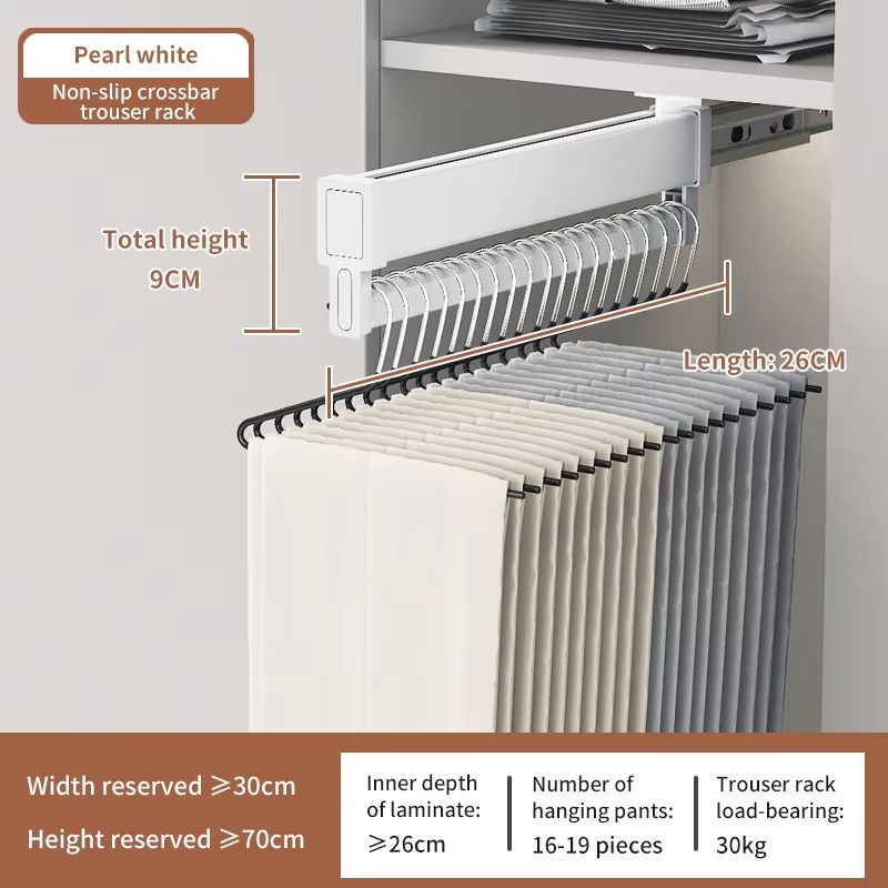 Space-Saving Expandable Sliding Pants Rack