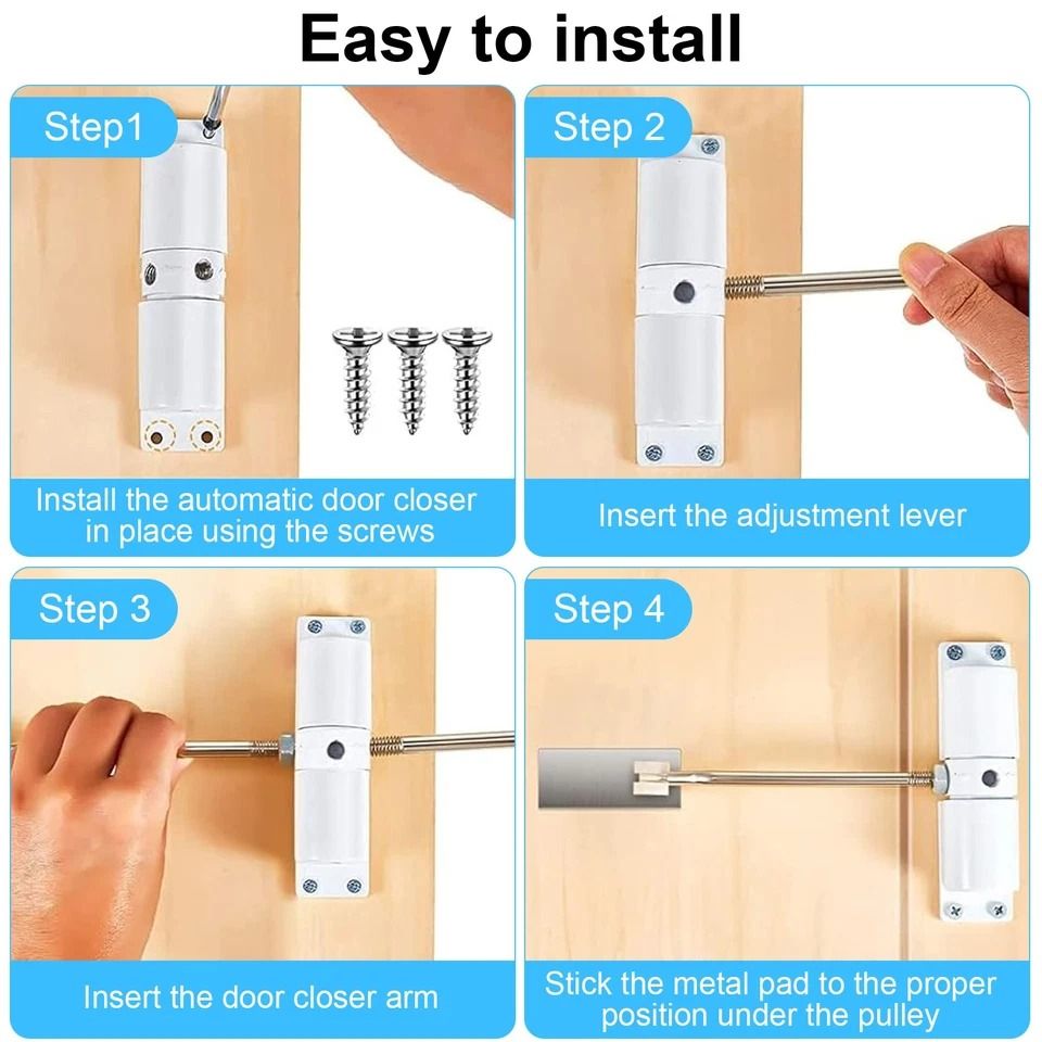 Heavy-Duty Adjustable Aluminum Alloy Spring Closer for Gates & Doors