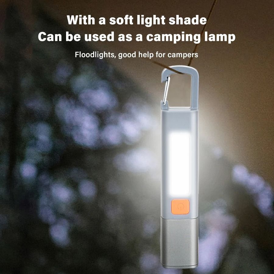 Rechargeable XPE LED Flashlight with Hook for Camping and Outdoor Use