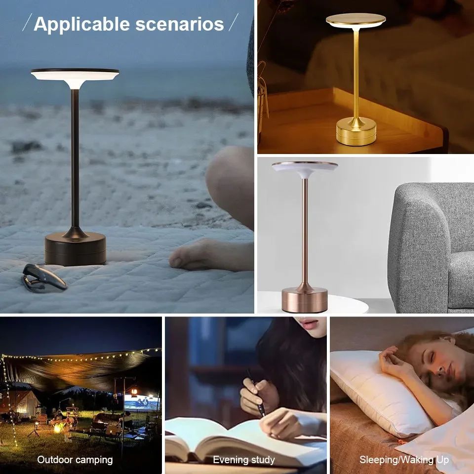 Wireless Touch LED Table Lamp USB Rechargeable Atmosphere Night Light