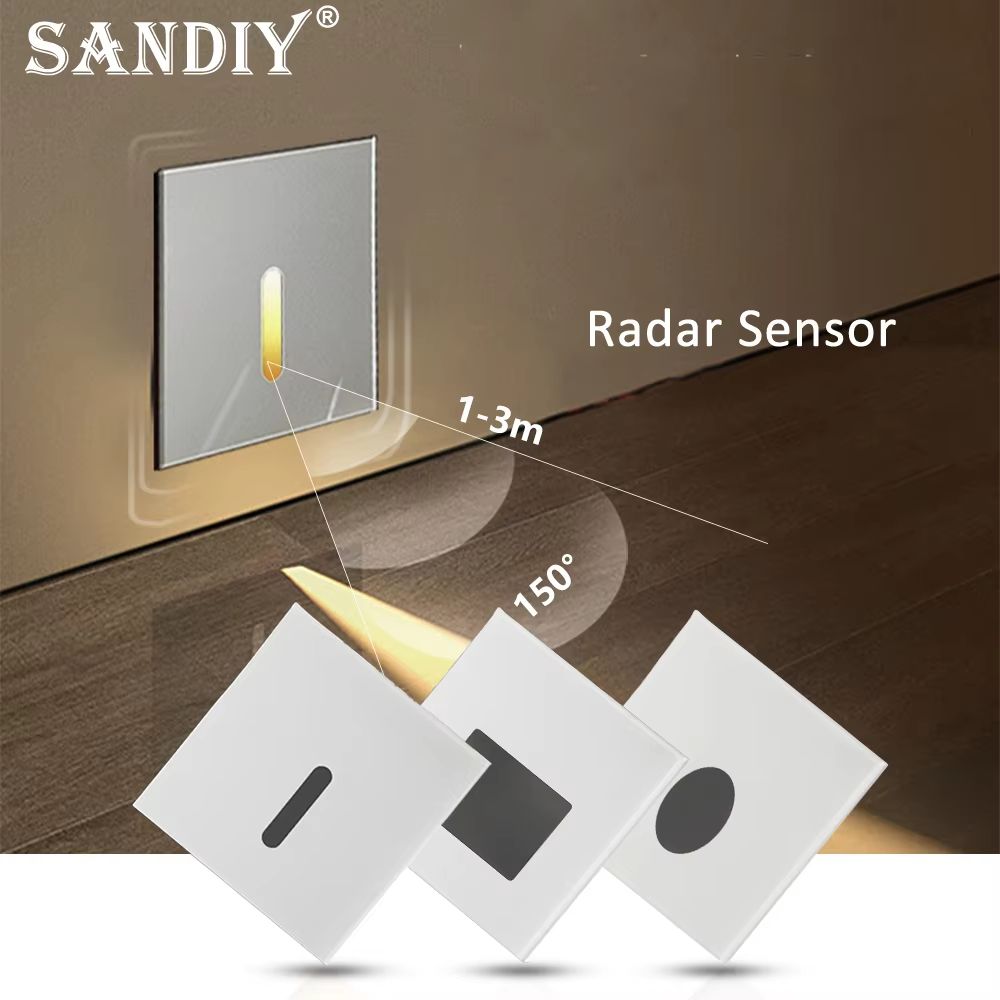 SANDIY Recessed Motion Sensor Stair Light Wall Lamp – Indoor Step Spotlights Nightlight for Staircase, Corridor and Bedr
