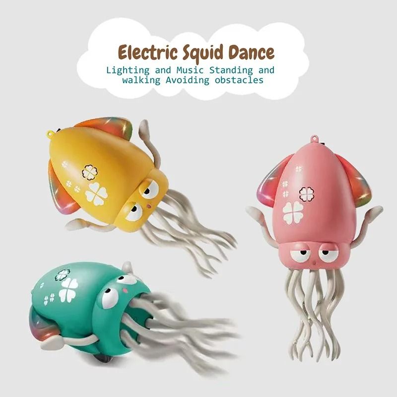 Kids Electric Octopus Toy Interactive Sound Light Rechargeable Crawling Toy