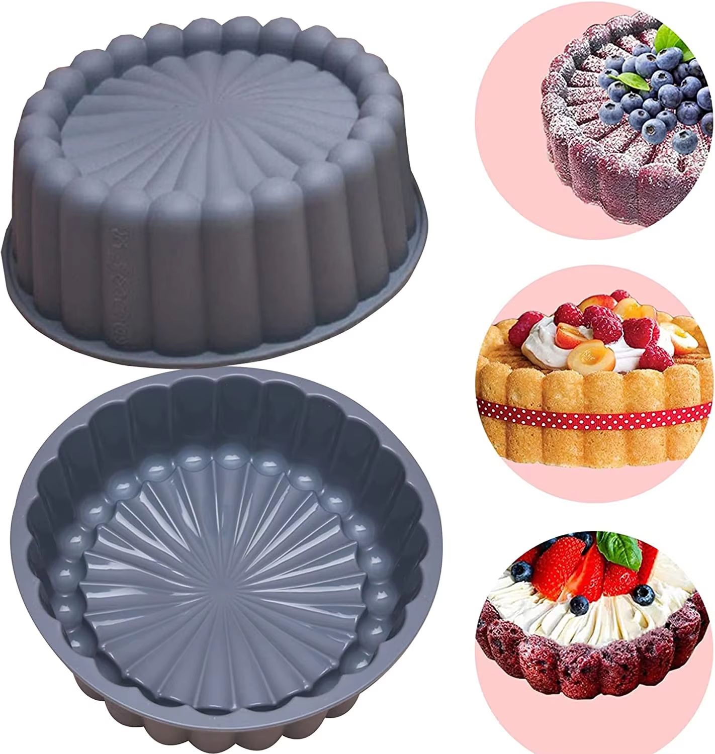 Reusable Silicone Cake Mold – Nonstick Baking Pan for Cakes, Bread & Desserts