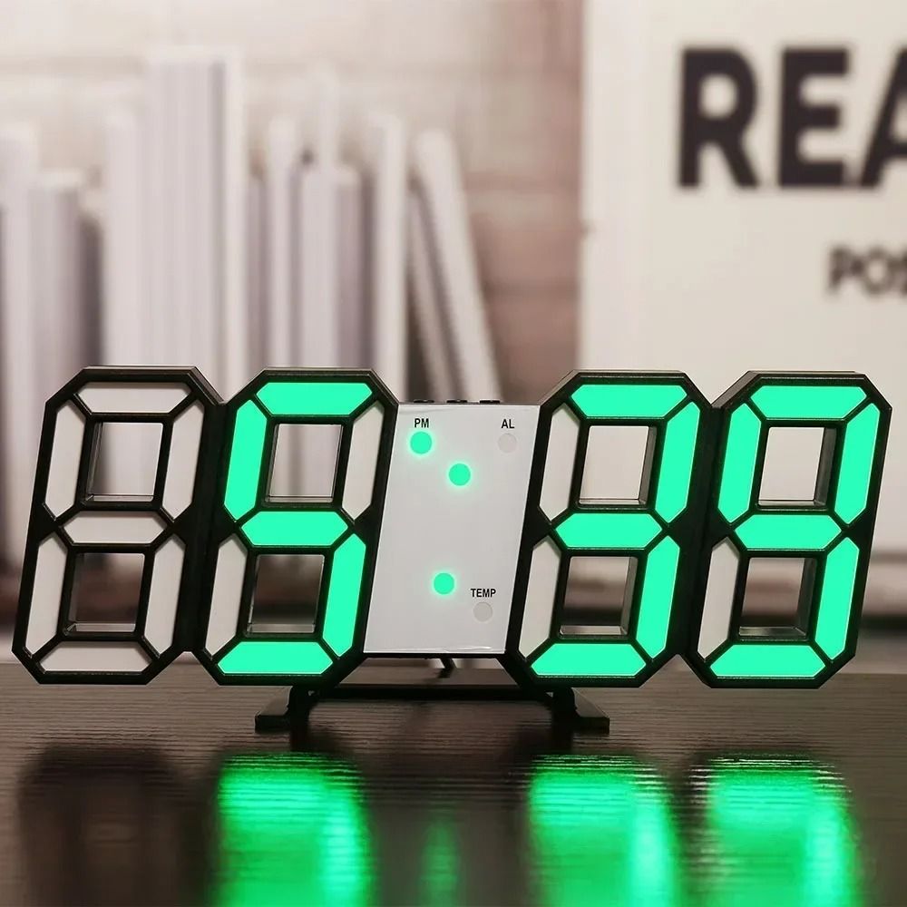 3D LED Digital Alarm Clock with Date and Temperature Display