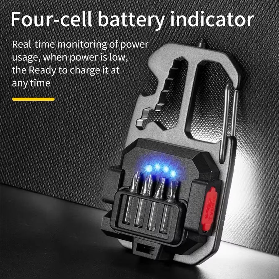 Ultra Small Rechargeable COB Keychain LED Light with Multi-Function Tools