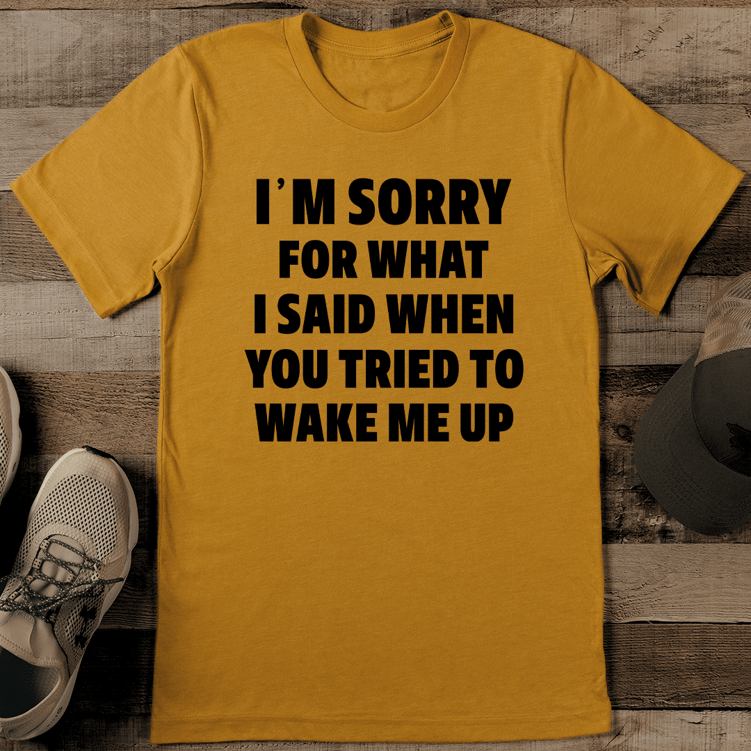 I'm Sorry What I Said When You Tried To Wake Me Up Tee