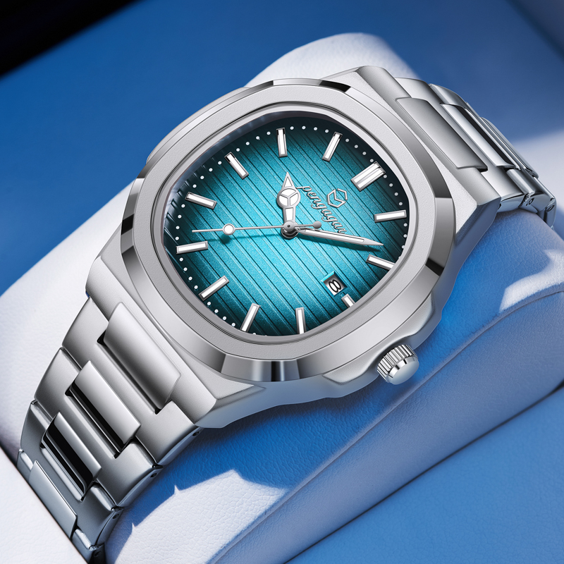 Luxury Military Square Dial Men Waterproof Quartz Watch with Luminous Date & Week
