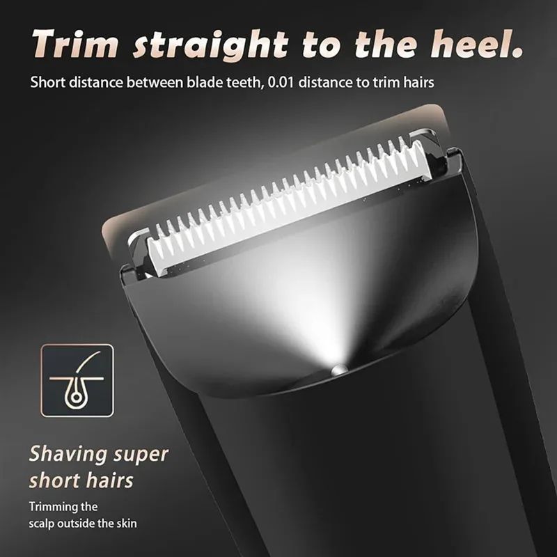 SmoothGuard Mens Groin & Body Hair Trimmer - Wet/Dry Ceramic Blade Ball Trimmer with 2 Guards