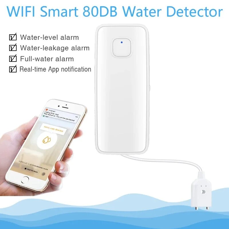 Smart Water Leak Detector with Sound Alarm & Remote Monitoring for Home Protection