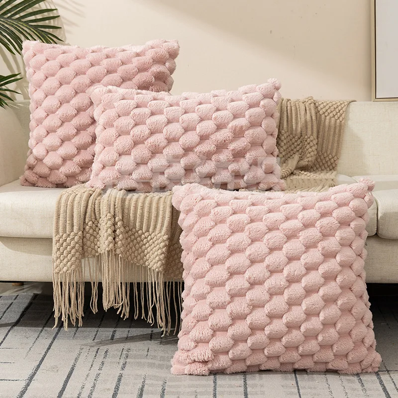 Soft Woven Snowflake Velvet Pillowcase, Solid Color Cushion Cover for Sofa, Living Room & Home Decoration Comfort