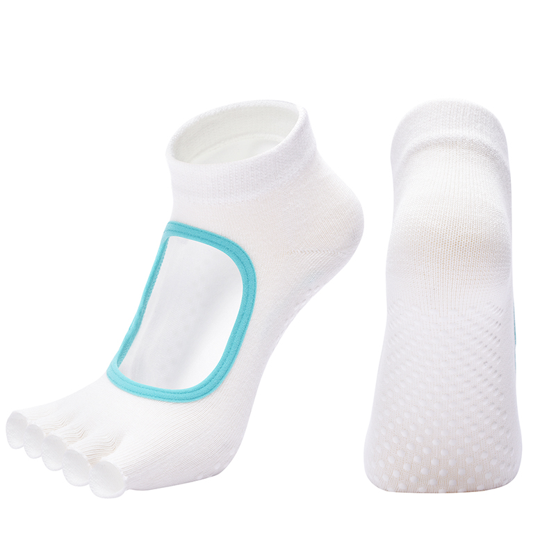 Women Cotton Yoga Backless Socks, Anti-Slip Silicone Pilates Socks, Breathable Gym Fitness Ballet Slippers
