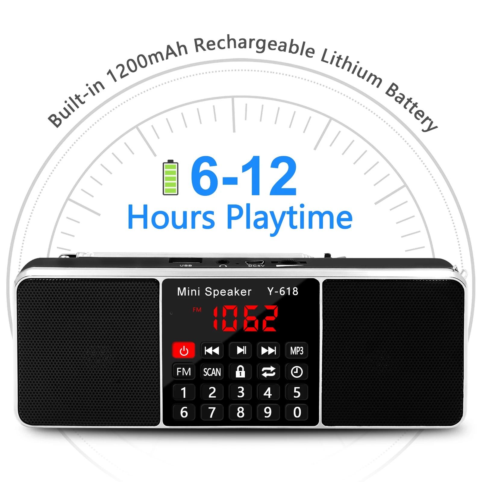 Lefon Digital FM Radio Receiver with MP3 Player and LED Display