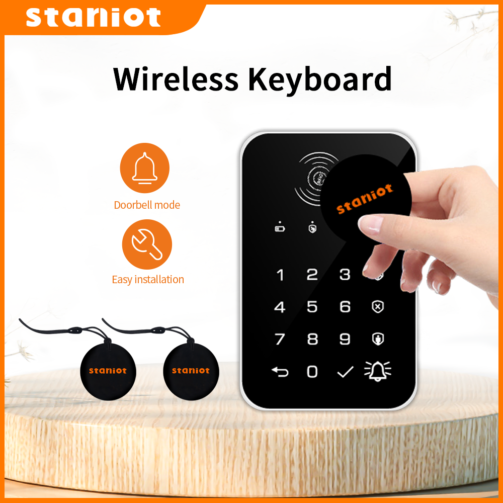Tuya Smart Home Security Alarm System, Wireless Touch Keyboard, RFID Card, Arm Or Disarm Password Keypad