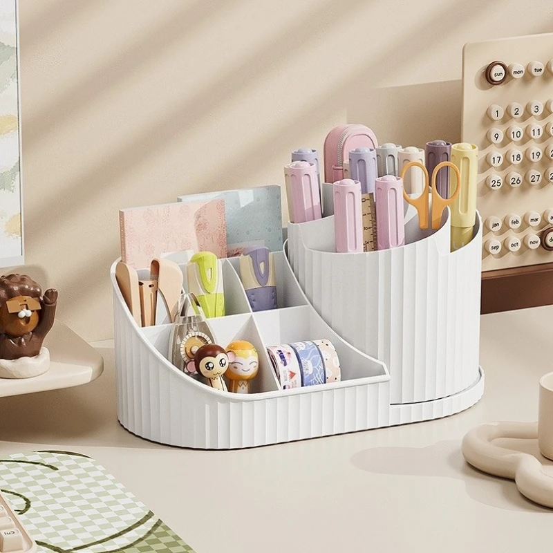 Rotating Makeup Brush Organizer – Multifunctional Cosmetic Storage for Lipstick, Eyeshadow & Brushes, Luxury Plastic