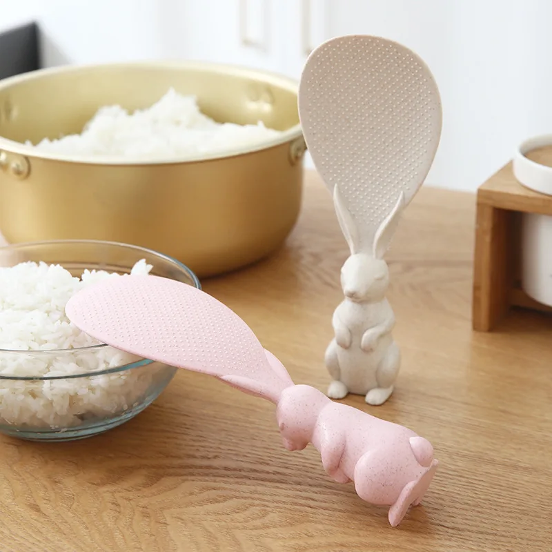 Creative Rabbit Spoon, Wheat Straw Rice Shovel, Non-Stick Cooker Spoon