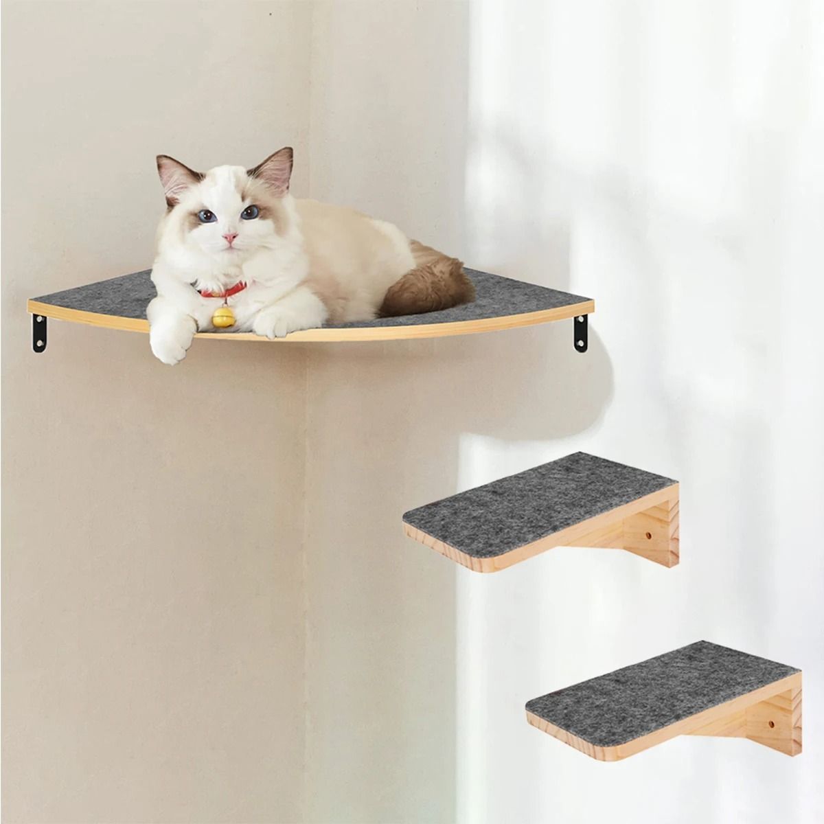 Professional Wall Mounted Corner Cat Climbing Shelf and Perch