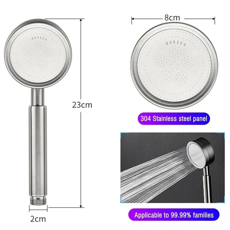 SUS 304 Stainless Steel High Pressure Handheld Shower Head