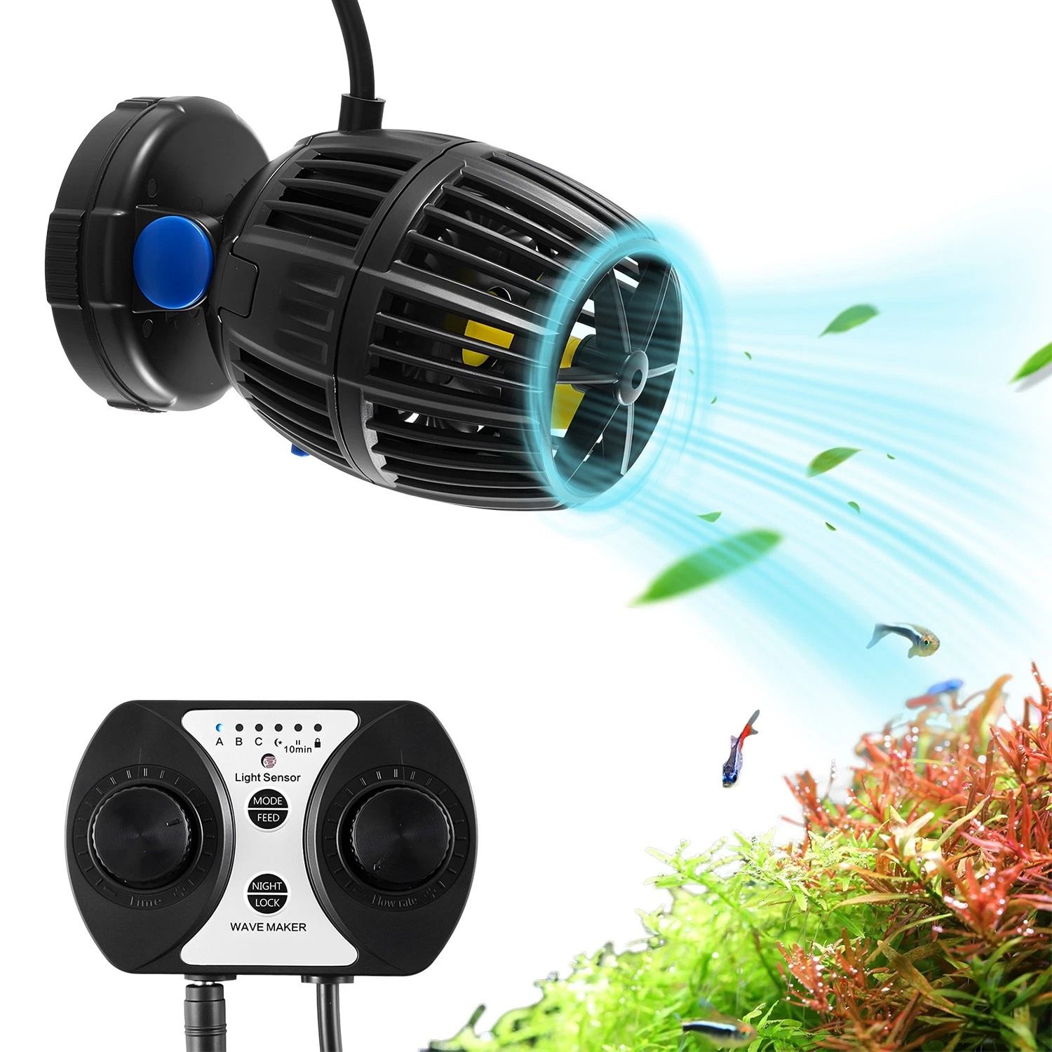 Aquarium Wave Maker Pump with Controller Magnetic Base GPH