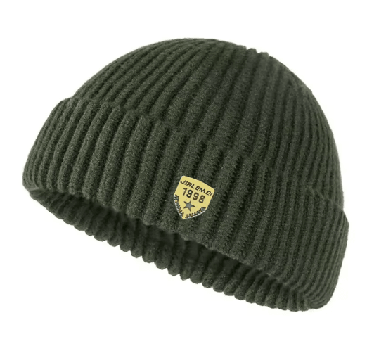 Mens Autumn and Winter Knitted Wool Hat Unisex Street Melon Skin Beanie with 1998 Logo