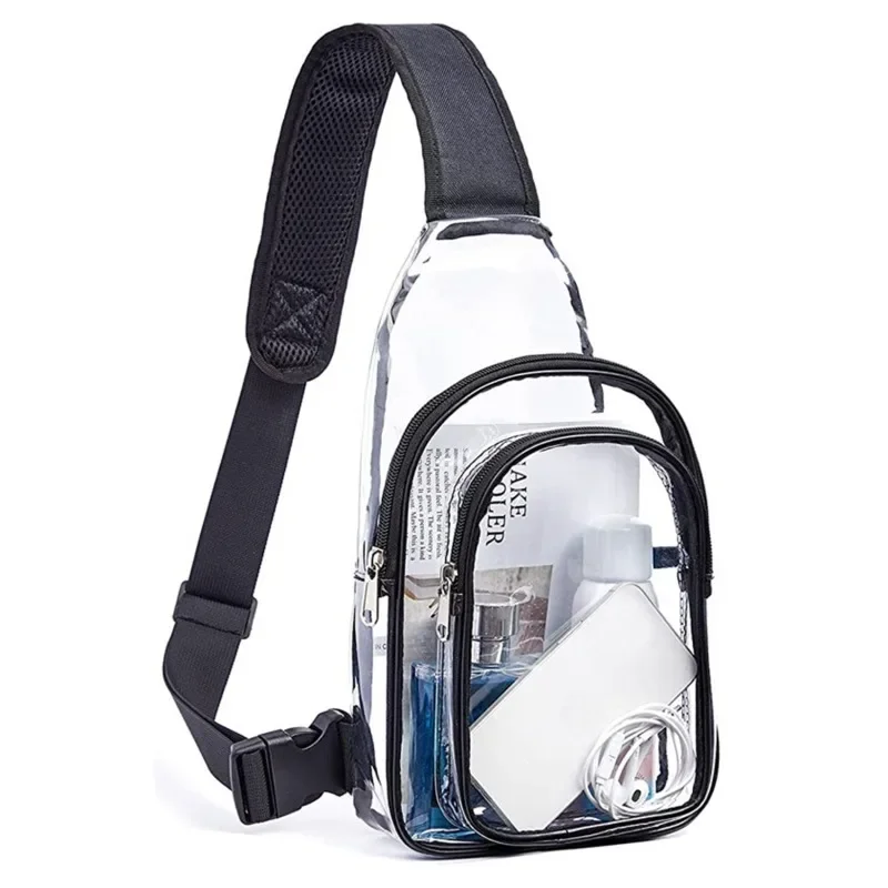Waterproof Transparent Crossbody Sling Bag Casual Clear Chest Bag for Travel & Outdoor Sports