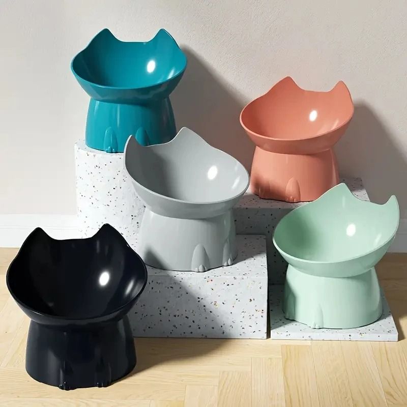 Elevated Cat Feeding Bowl with Tilted Design for Comfortable Eating