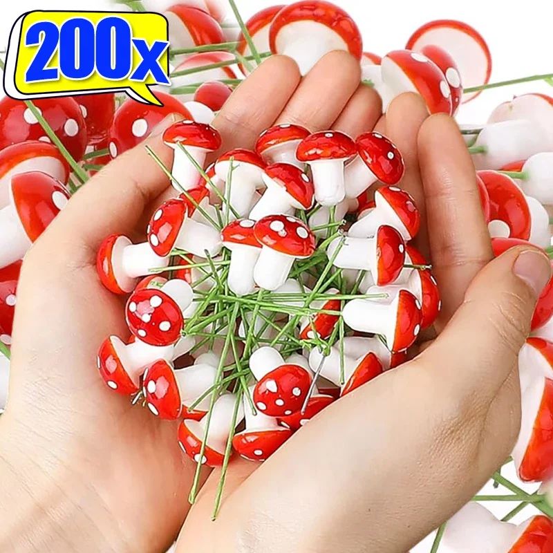Mini Artificial Mushroom Decor for Fairy Garden and DIY Crafts