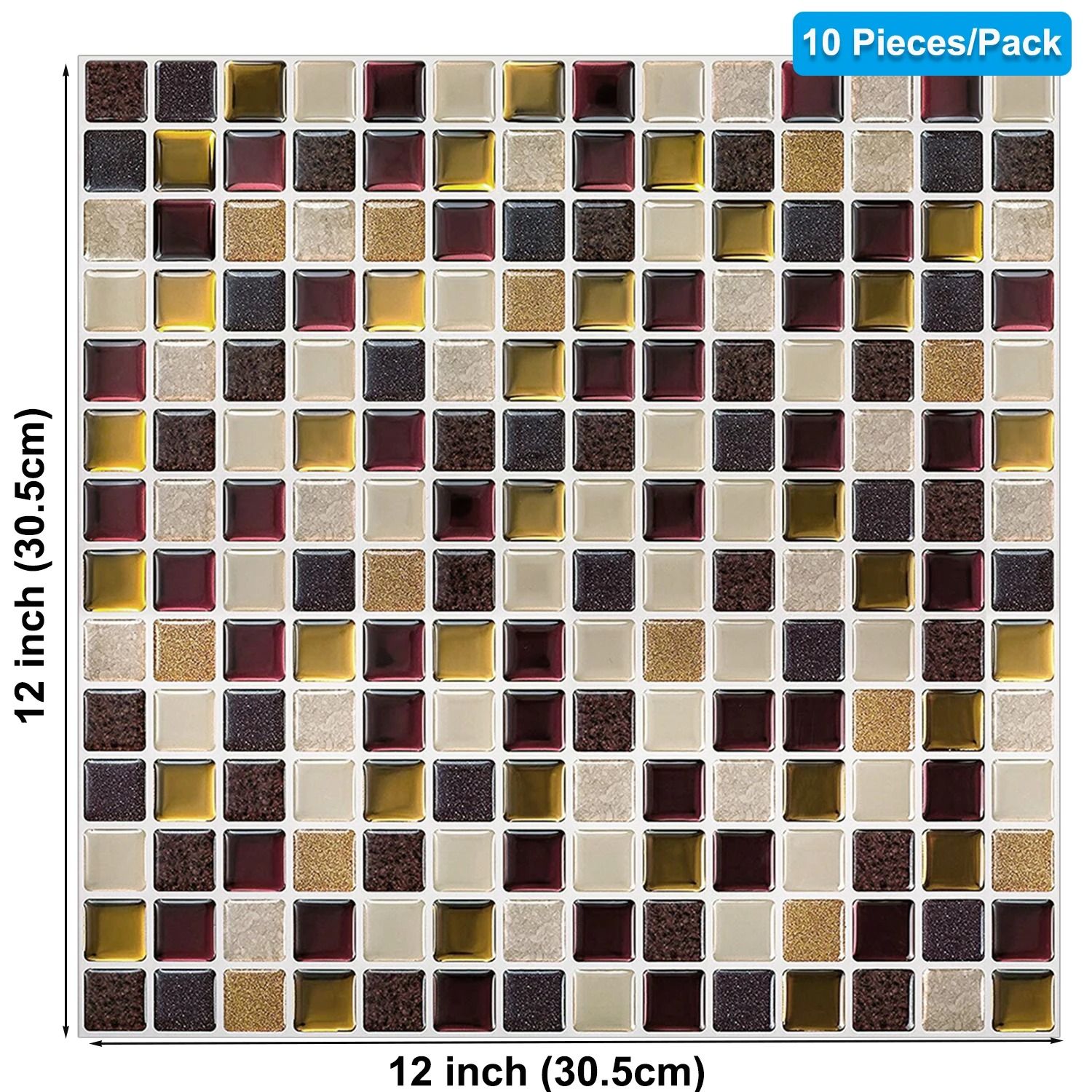 3D Waterproof Kitchen Wall Tiles | 12x12 Inch Strong Adhesive Mural | Premium Peel and Stick Home Wallpaper