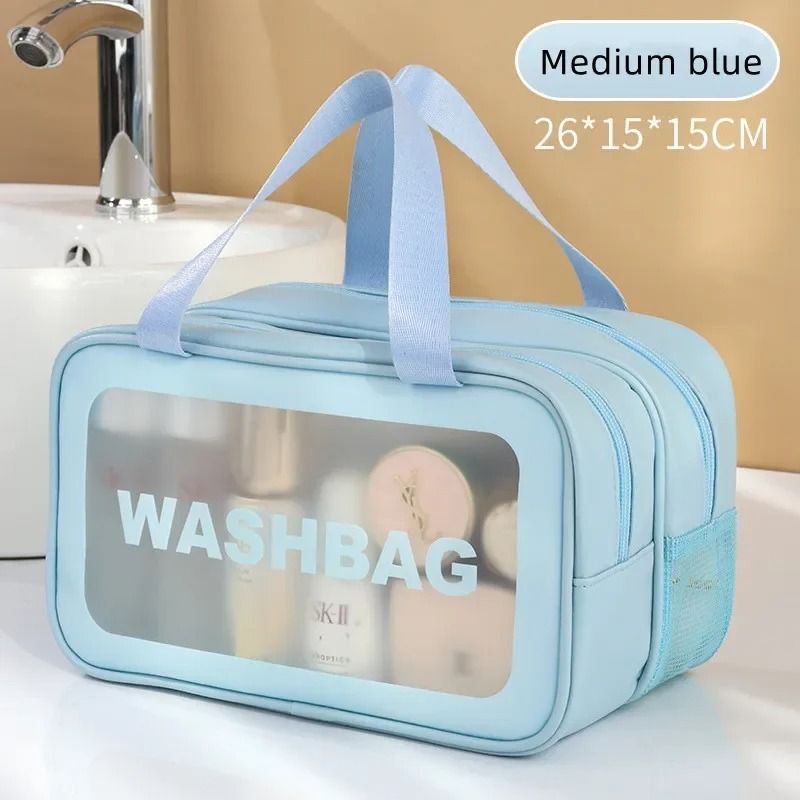Dry Wet Separation Transparent PU Makeup Bag