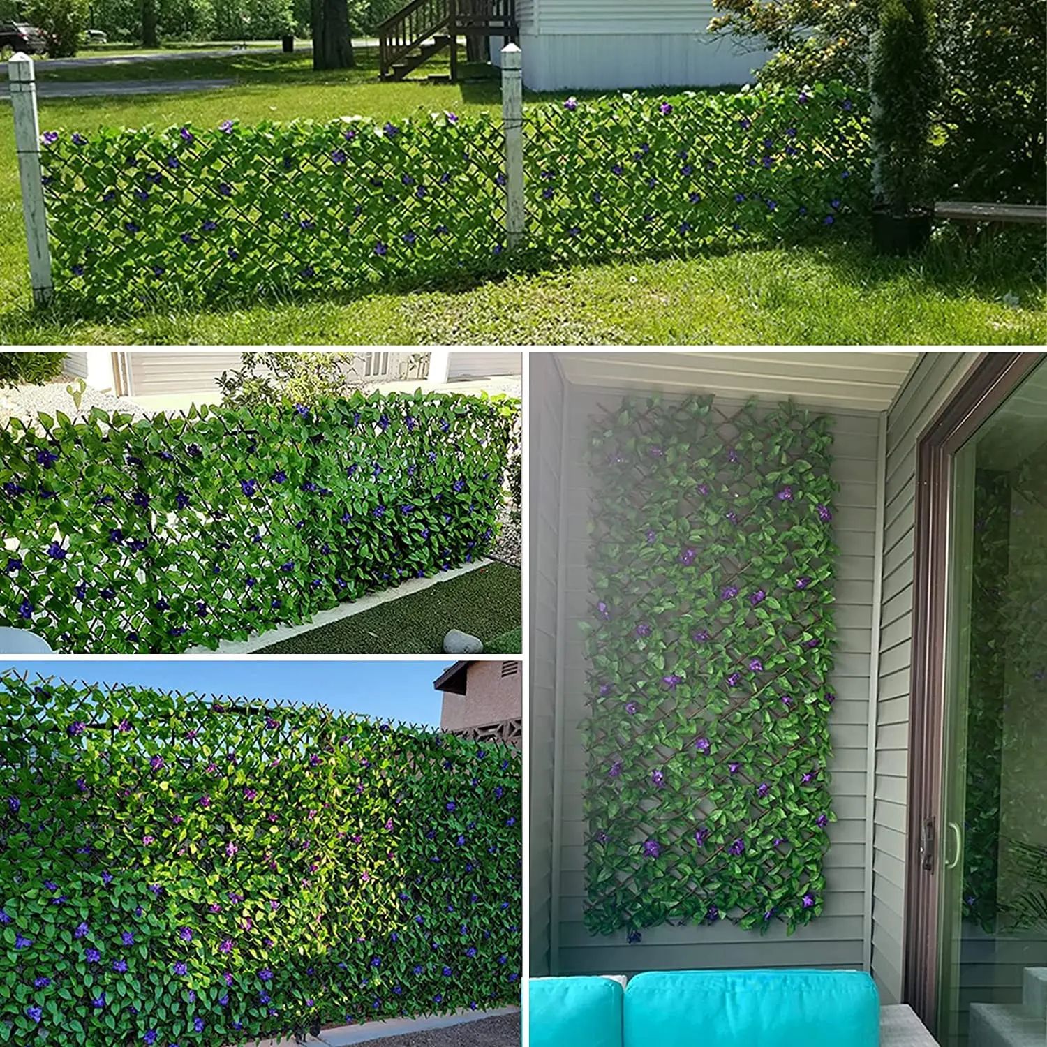 Expandable Artificial Ivy Privacy Screen Fence for Balcony & Garden Trellis Decor