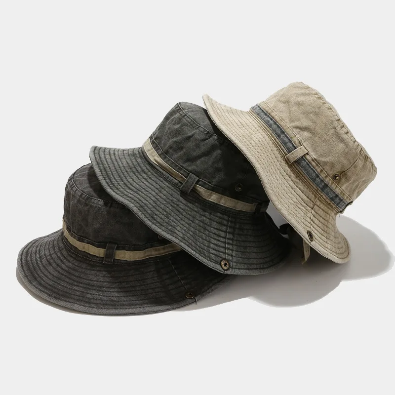 Unisex Cotton Bucket Hat Outdoor Travel Sun Cap Breathable Fisherman Style