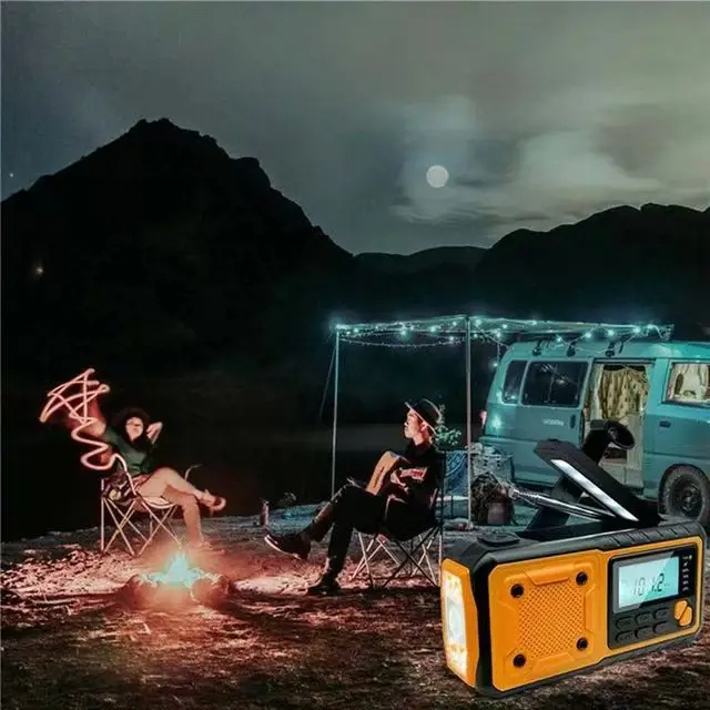 Emergency Solar Radio with Hand Crank Charger, Power Bank & LED Flashlight