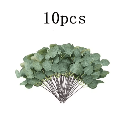 EverGreen Bulk Eucalyptus Stems Set – Mixed Silver Dollar Artificial Leaves (30/60/120PCS)
