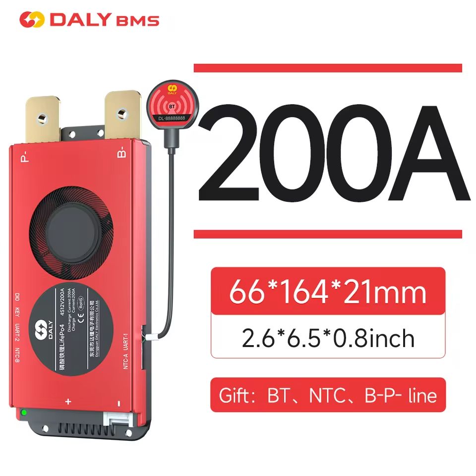 Daly Smart LiFePO4 BMS 4 to 16S 100A with Bluetooth UART and CANBUS