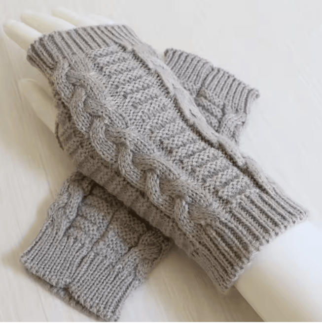 Chunky Knit Faux Wool Fingerless Gloves