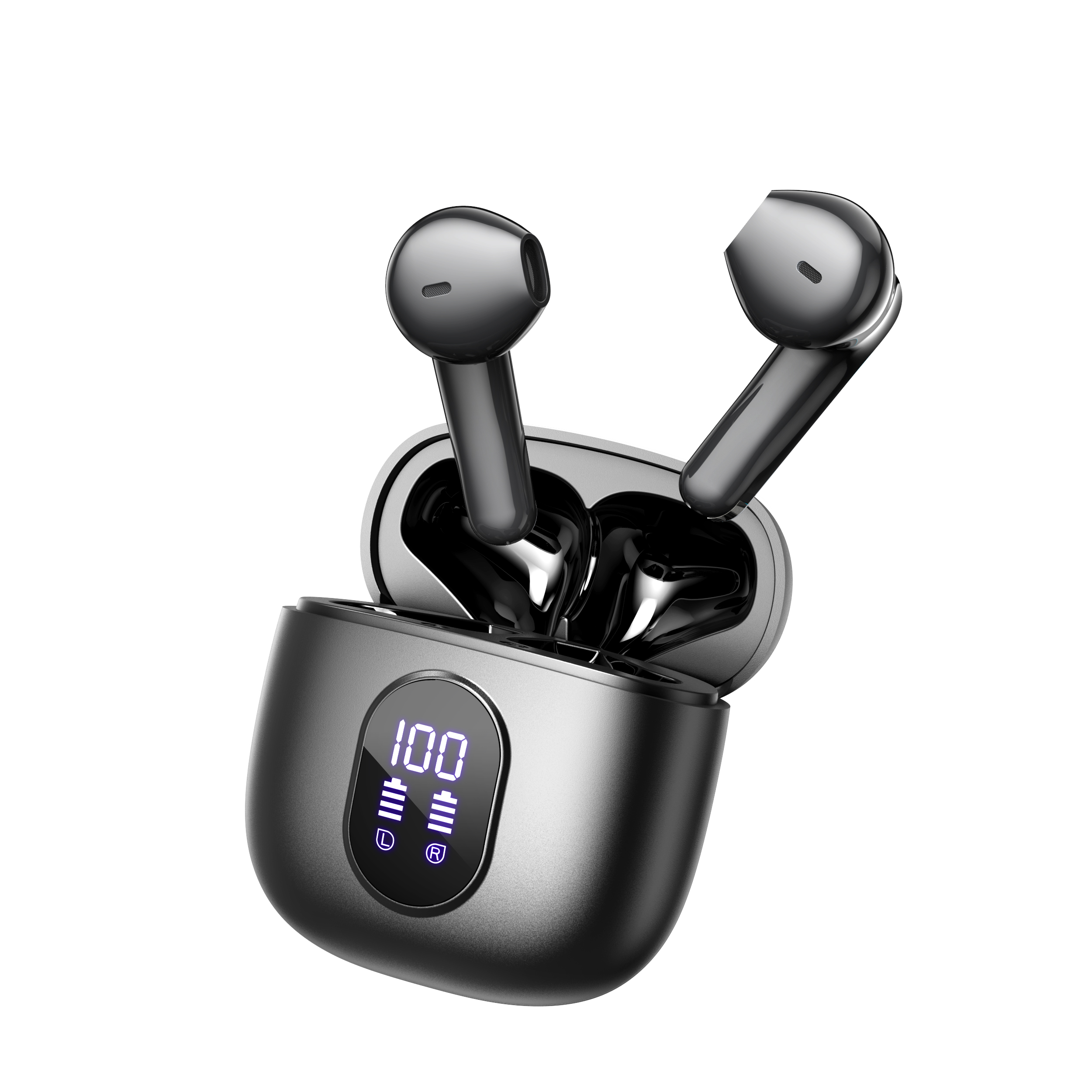 Bluetooth ENC Earphones True Wireless Stereo with Noise Cancellation & Digital Display TWS Earbuds with Mic