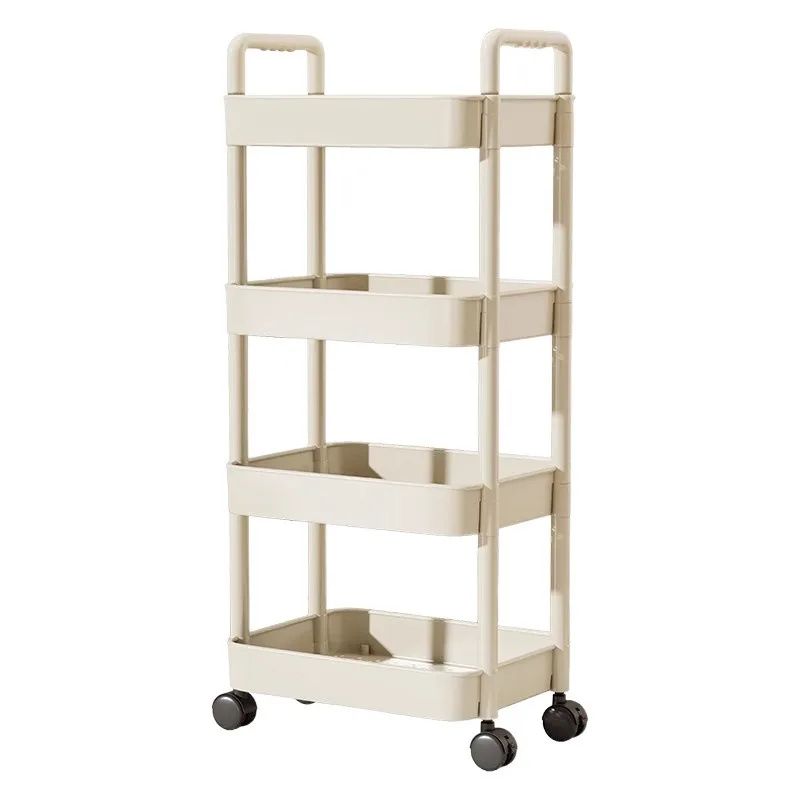 Rolling Storage Cart with Handle – Multi-Layer Kitchen Storage Trolley Organizer