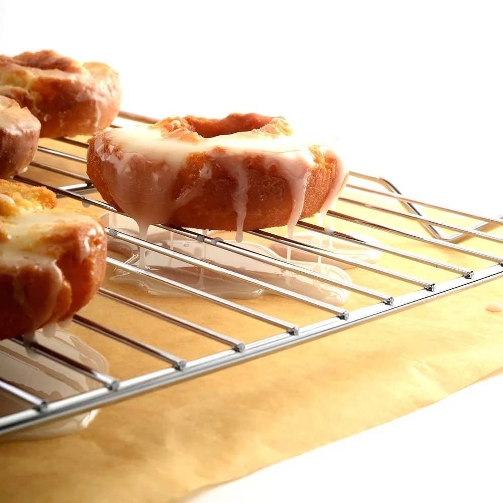 Stainless Steel Rectangular Cooling Rack, Baking Tray Set, BBQ Safe Small Grill, Grilling Tools