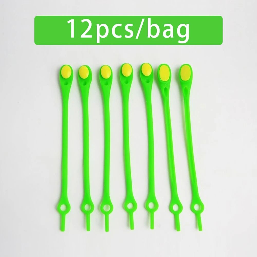 Elastic No-Tie Silicone Shoelaces 12-Piece Multi-Pack