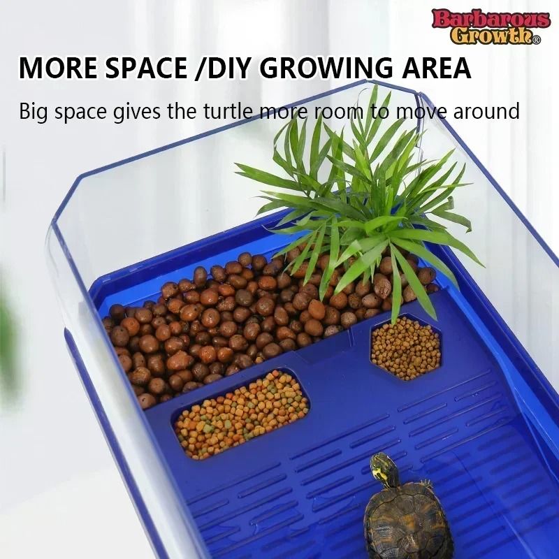Transparency Turtle Tank House with Basking and Breeding Areas Reptile Habitat
