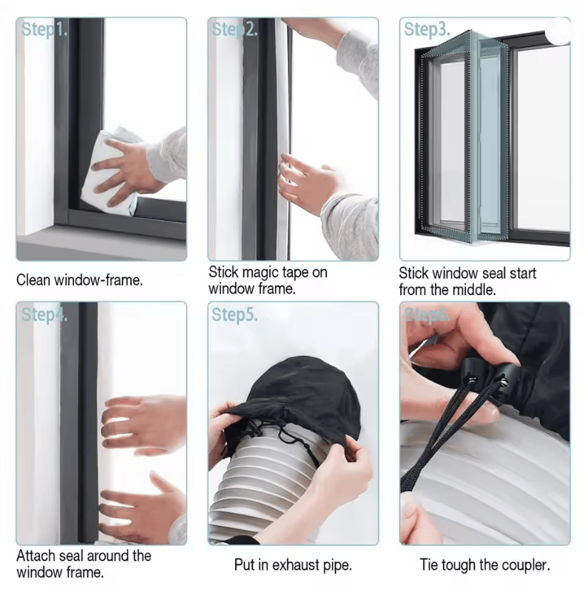 Universal Portable Air Conditioner Window Seal Cloth for Tilting and Sloping Windows