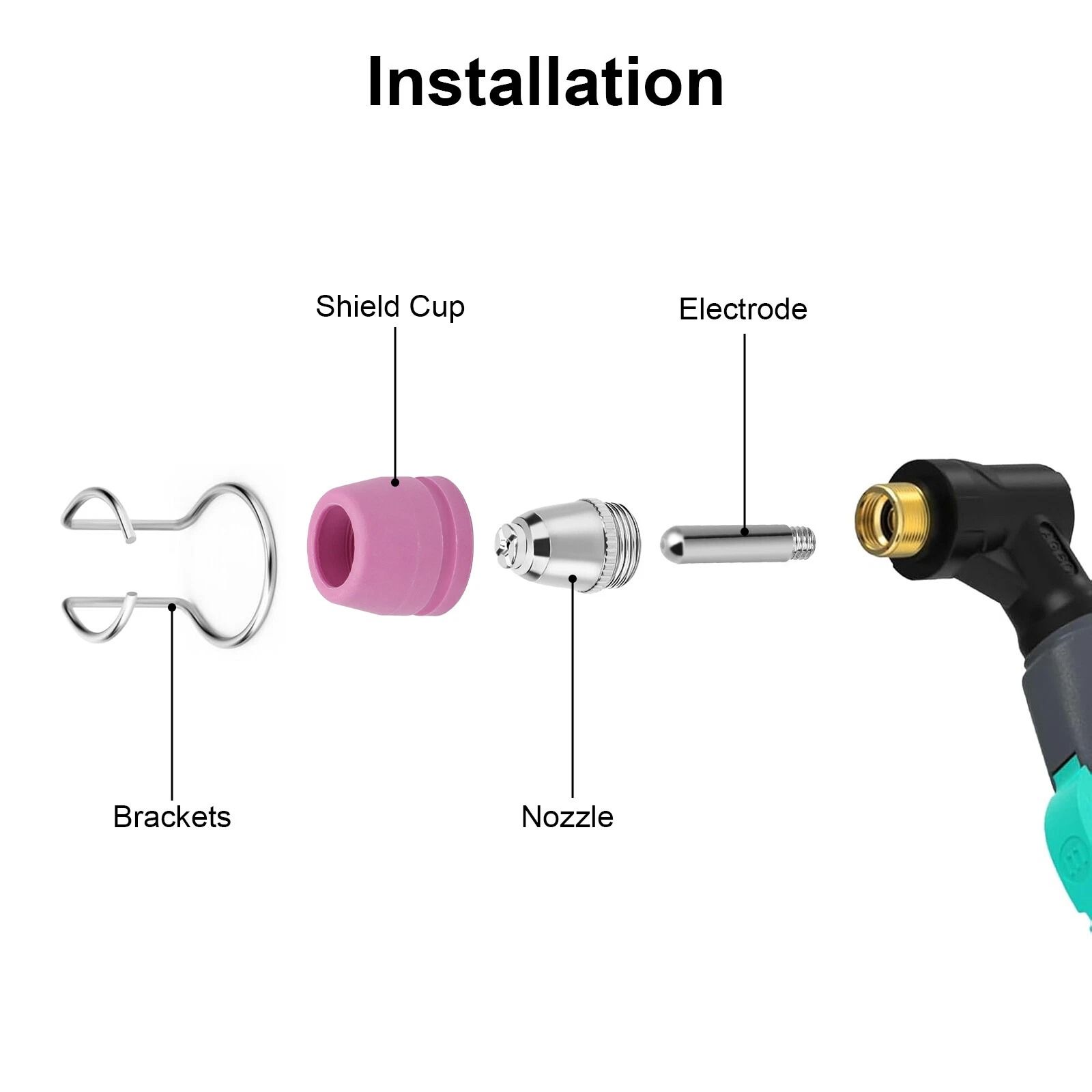 Plasma Cutter Consumables Kit – Nozzles, Electrodes, and Shield Cups