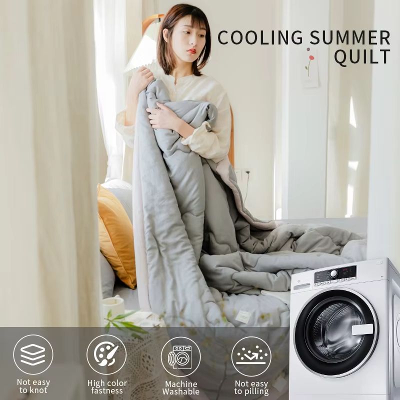 2025 Japanese Polyester Cotton Quilted Summer Quilt – Lightweight & Skin-Friendly